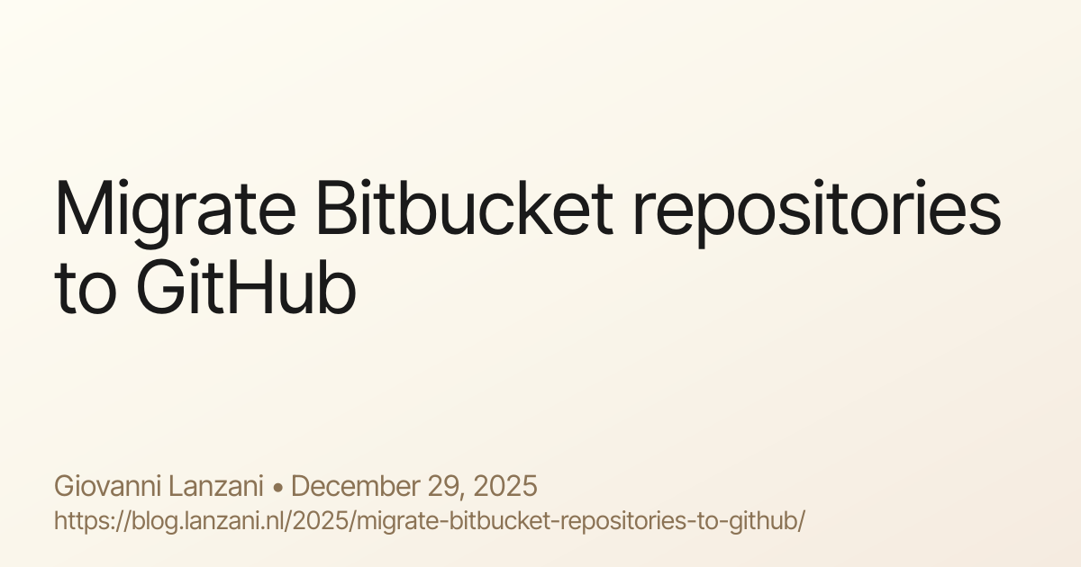 Migrate Bitbucket repositories to GitHub · Technical inconsistencies blog